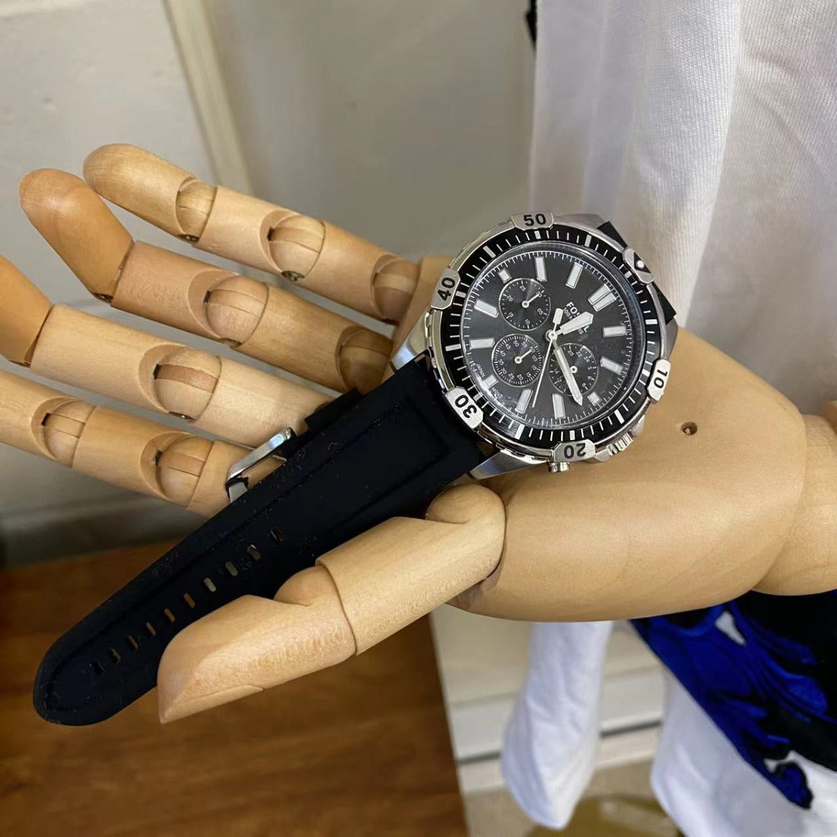Fossil FS5624 Garrett Chronograph Black Silicone Watch For Men Fossil FS5624 Garrett Chronograph Black Silicone Watch For Men